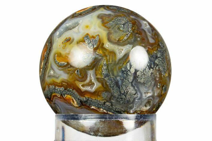 Colorful Polished Marcasite Agate Sphere - Indonesia #308985